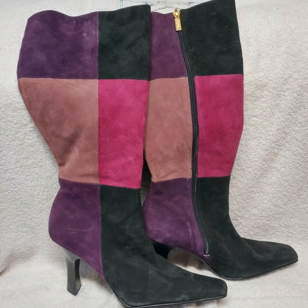 Carlos Santana Suede Color-block Boots